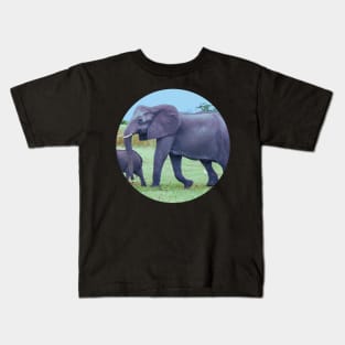 Framed Elephant Design Kids T-Shirt